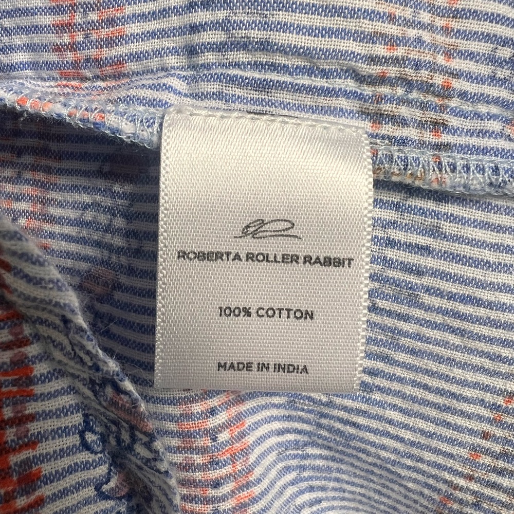 Roberta Roller Rabbit Blue Striped Blouse Size‎ Small - Picture 7 of 7